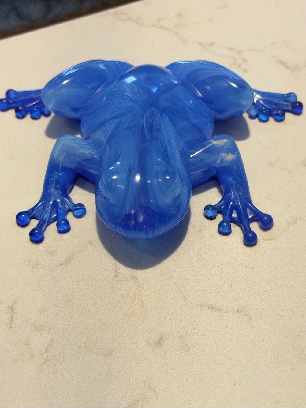 Blue Decorative Frog Resin Sculpture - Home Accents